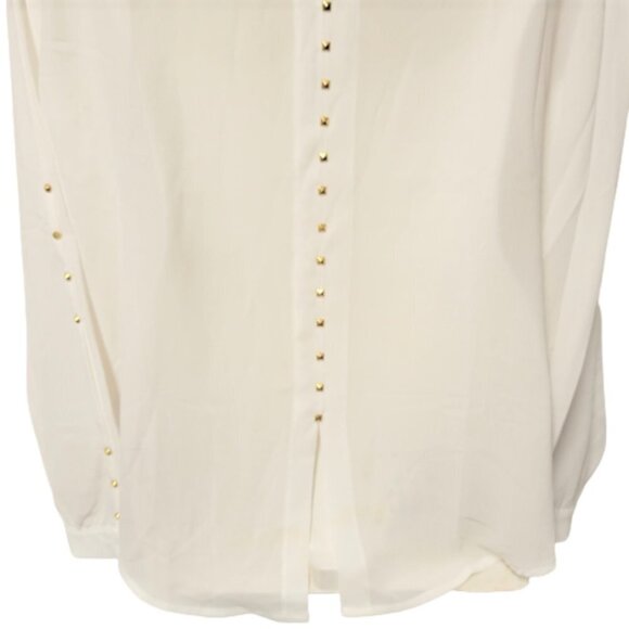 Vex White Long Sleeve Blouse Top with Gold Buttons- Various Sizes- NWT - Picture 2 of 10